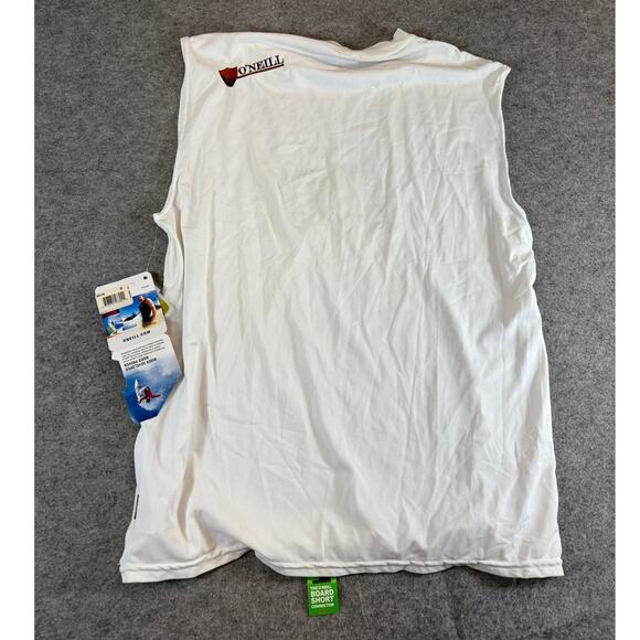 O’Neill Shirt Mens Small White Sleeveless Rashguard Surfing UV Protection NWT - Picture 2 of 9